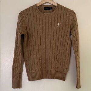 Polo by Ralph Lauren Beige Cable Knit Crewneck Sweater